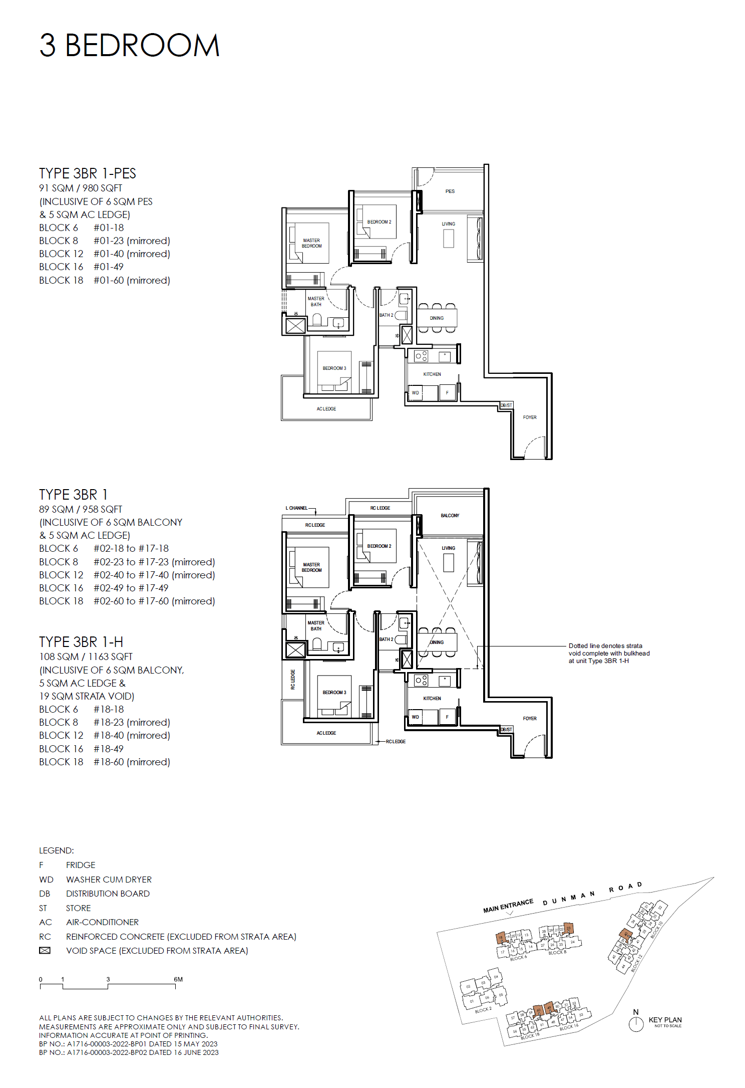 3BR 1 floor plan